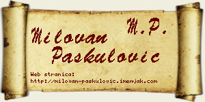 Milovan Paskulović vizit kartica